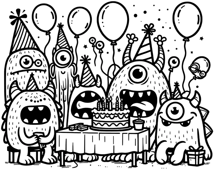 monstergeburtstagsfeier-mit-luftballons-und-torte