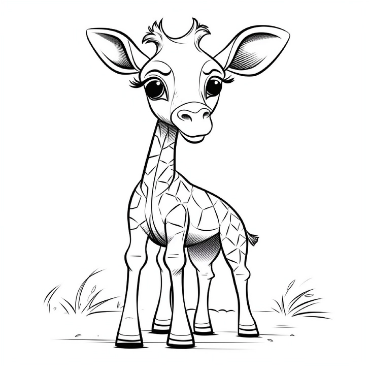 niedliche-giraffe-ausmalbild