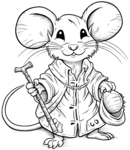 niedliche-maus-mit-spazierstock-und-hut
