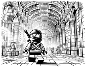 ninja-in-architektur-ausmalvorlage