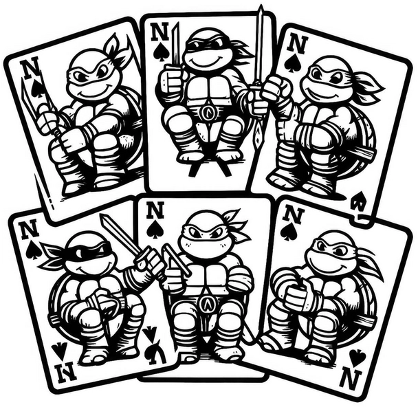 ninja-turtles-spielkarten-malvorlage