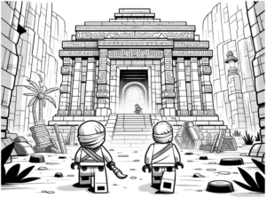 ninja-vor-geheimnisvollem-tempel-ausmalvorlage
