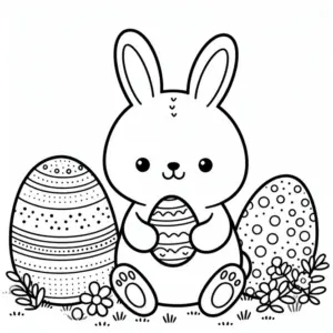 osterhase-mit-bunten-eiern-ausmalvorlage