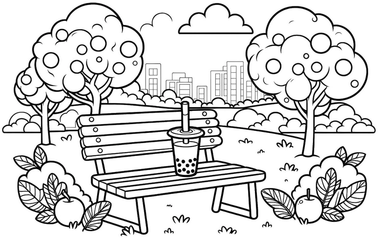 parklandschaft-mit-bubble-tea-ausmalbild