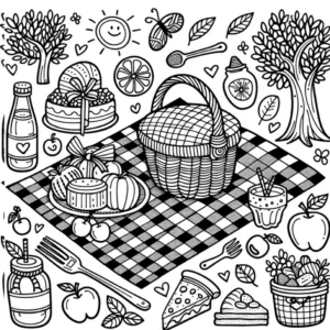 picknick-ausmalvorlage-leckereien-korb