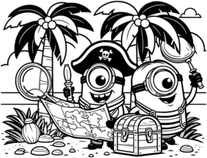 piraten-minions-schatzsuche-ausmalbild