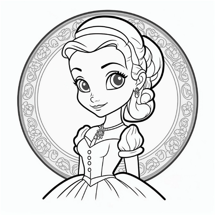 princessin-im-kreis-malvorlage