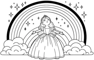 princessin-mit-regenbogen-und-wolken