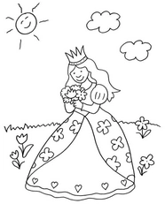 prinzessin-blumen-ausmalvorlage