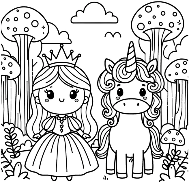 prinzessin-einhorn-mit-natur-malen