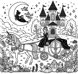 prinzessin-einhorn-und-schloss-malvorlage