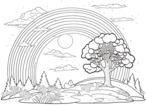 regenbogen-baum-natur-ausmalvorlage
