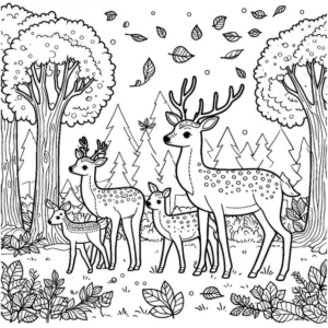 rehe-im-herbstwald-ausmalvorlage