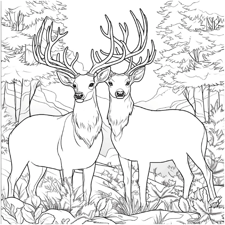 rehe-in-der-natur-ausmalen