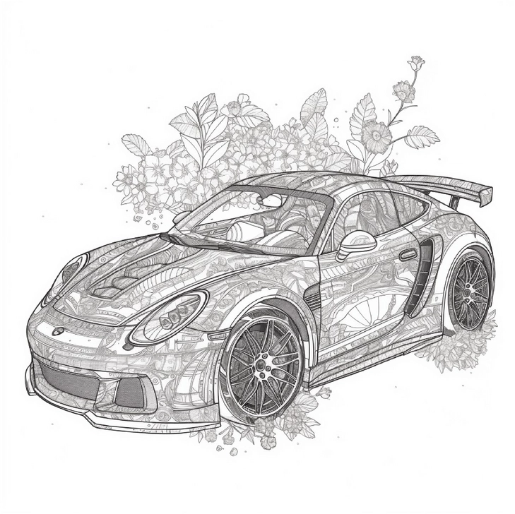 rennwagen-mit-blumen-und-pflanzen-malen