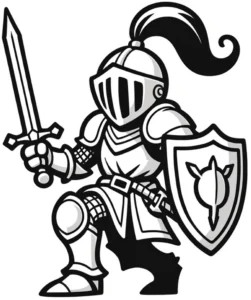 ritter-mit-schild-und-schwert-ausmalvorlage