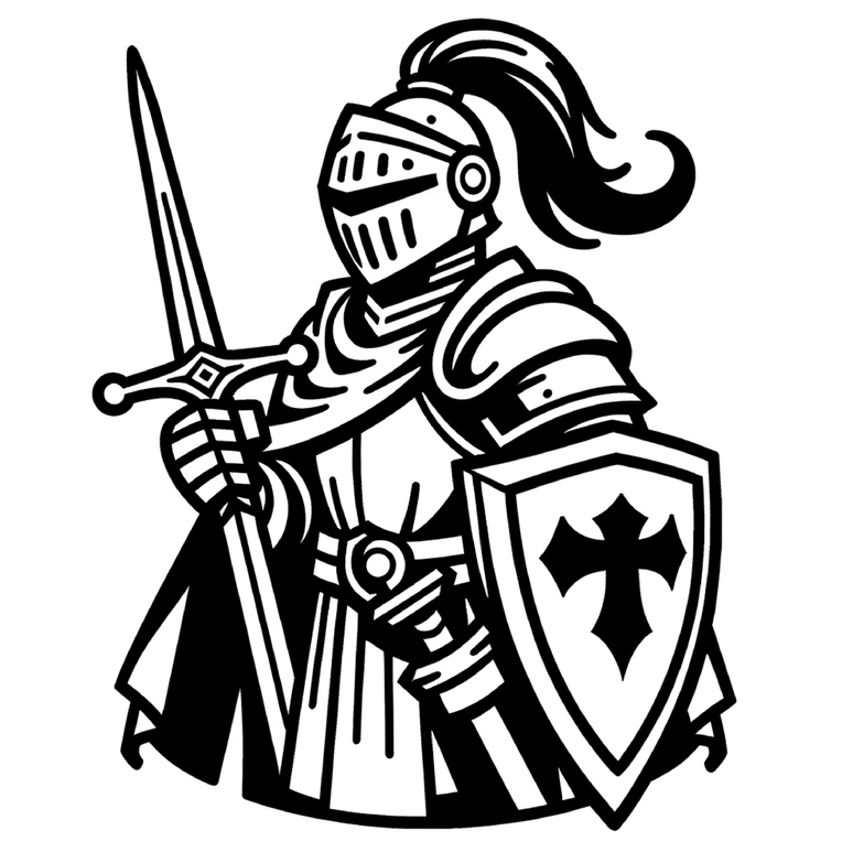 ritter-mit-schwert-und-schild-ausmalvorlage