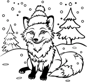 rotfuchs-im-winter-mit-muetze-in-schneelandschaft