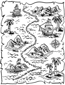 schatzkarte-malen-mit-piraten-und-inseln