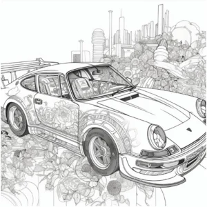 sportwagen-und-blumen-malen