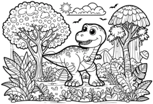t-rex-in-der-natur-malen