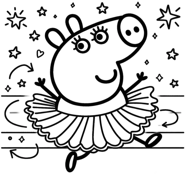 tanzendes-schweinchen-im-tutu-ausmalbild