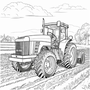 traktor-auf-dem-bauernhof-mit-feld-und-hintergrund