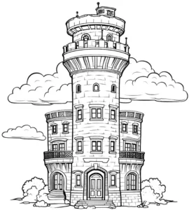 turm-mit-wolken-ausmalvorlage