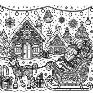 weihnachtsmann-im-schlitten-mit-geschenken-in-winterlandschaft